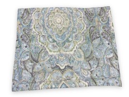 Pottery Barn Blue Green Mandala Medallion Patterned Standard Pillow Sham Cover - £14.39 GBP
