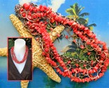Vintage red coral chips necklace copper rings links multi four strand thumb155 crop