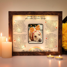 Pet Memorial Frames for Dogs and Cats - Rainbow Bridge Frame LED Dog Memorial Ph - £19.77 GBP