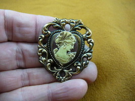 (CS38-21) Hairband Lady Cameo Pin Pendant Brooch Necklace - £23.15 GBP