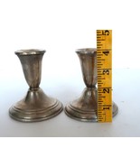 Vintage pair of National Sterling Weighted Silver Taper Candle Stick Hol... - £37.33 GBP