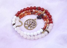 Pregnancy Tracking Necklace - Pick your charm - Fiery Flowers - Red carnelian, r - £39.02 GBP