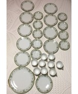 Set 29 pcs Hutschenreuther German Cobalt Green Gold Gilt Encrusted Dinne... - $11,195.23 MXN