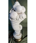 Vintage MCM Italian Cornucopia Fruit Stack Blanc De Chine Pottery Cerami... - $173.79 CAD
