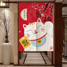 Noren Doorway Curtain Japanese Lucky Fortune Cat Room Divider Blind Tapestry - £16.08 GBP+