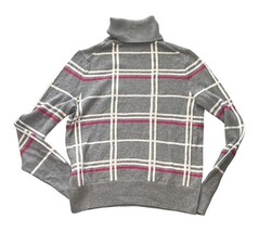 Banana Republic XS Turtleneck Sweater Gray Plaid Cotton Blend NWOT image 4