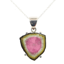 Sterling 10.50ct Watermelon Genuine Natural Tourmaline Crystal Pendant (#J6171) - £684.52 GBP