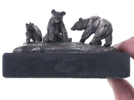 Charles M. Russell, Trigg Solid Sterling Silver Three Grizzly Bears Scul... - $1,282.05