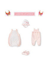 Janie and Jack baby girl &quot;Signature Layette&quot;romper/hat/shoes  4pc Set Si... - £81.95 GBP