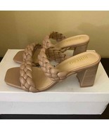 Rihero Women&#39;s Braided Heeled Sandals Strappy Square Toe Slip On - £21.60 GBP