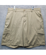 Nike Golf Shorts Mens Size 36 Tan Dri Fit Cargo Pockets Mid Rise Flat Fr... - $18.49