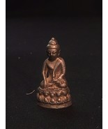 Miniature Buddha Statue Figurine Pewter Silver-tone Mara 1.5&quot;tall x 1.25... - $18.46