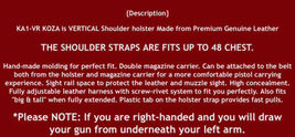 Fits Springfield XDS 4”BBL Handmade Vertical Shoulder Holster Double Mag #1158 R image 8