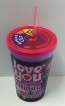 Novelty BPA Free 10oz &quot;Love You To Infinity &amp; Beyond&quot; Printed Cup w/Straw  - £7.02 GBP