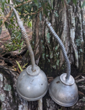 Vintage Oil Can Thumb Pump Hand Oiler Eagle USA Metal Flex Spout Lot of 2 - £26.36 GBP