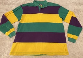 mardi gras apparel Flare Striped Shirt Long Sleeve Unisex Large USA - $33.65