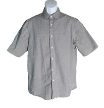 MICHAEL KORS Classic Fit Short Sleeve Button Down Checkered Shirt Large ... - $6.92