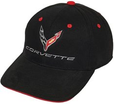 C8 Corvette Structured Contrast Black Cotton Hat - £23.58 GBP