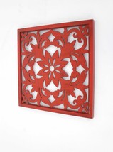 1 X 24 X 24 Red Vintage Floral - Wall Plaque - £147.99 GBP
