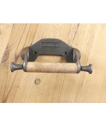 Toilet Paper Holder Cast Iron Bathroom Wall Fixture Metal &amp; Wood Farmhou... - €23,13 EUR