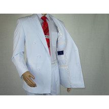Men Apollo King Double Breasted Suit Classic Peak Lapel Pleated DM26 White image 11