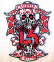 BAD LUCK 13 EMBRODIERED PATCH jacket biker 505 pot leaf marijunna novelty item - £3.71 GBP