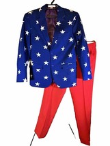 Opposuits Size 40 Medium Men&#39;s  Suit 2 Piece Blazer Pants Party Patriotic - £22.93 GBP