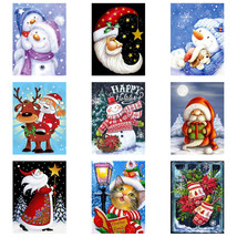 DIY AB Diamond Painting Christmas Snowman Art Craft Cross Stitch Embroidery Kits - £7.06 GBP