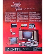 Zenith cant miss gifts TV Radio Record player -1961 Vintage Print Ad - $167.53 MXN