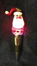 NWT PIER 1 SANTA CLAUS LED BOTTLE STOPPER WITH CHANGING LIGHTS - £7.57 GBP