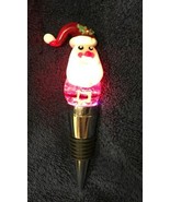 NWT PIER 1 SANTA CLAUS LED BOTTLE STOPPER WITH CHANGING LIGHTS - £7.47 GBP