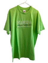 Vintage 90s Fort Lauderdale T Shirt Single Stitch Lime Green Size XL NWOT - $38.00