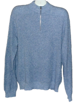 Peter Millar Blue  White Men&#39;s Knitted Zipper Sweater Size L - £92.93 GBP