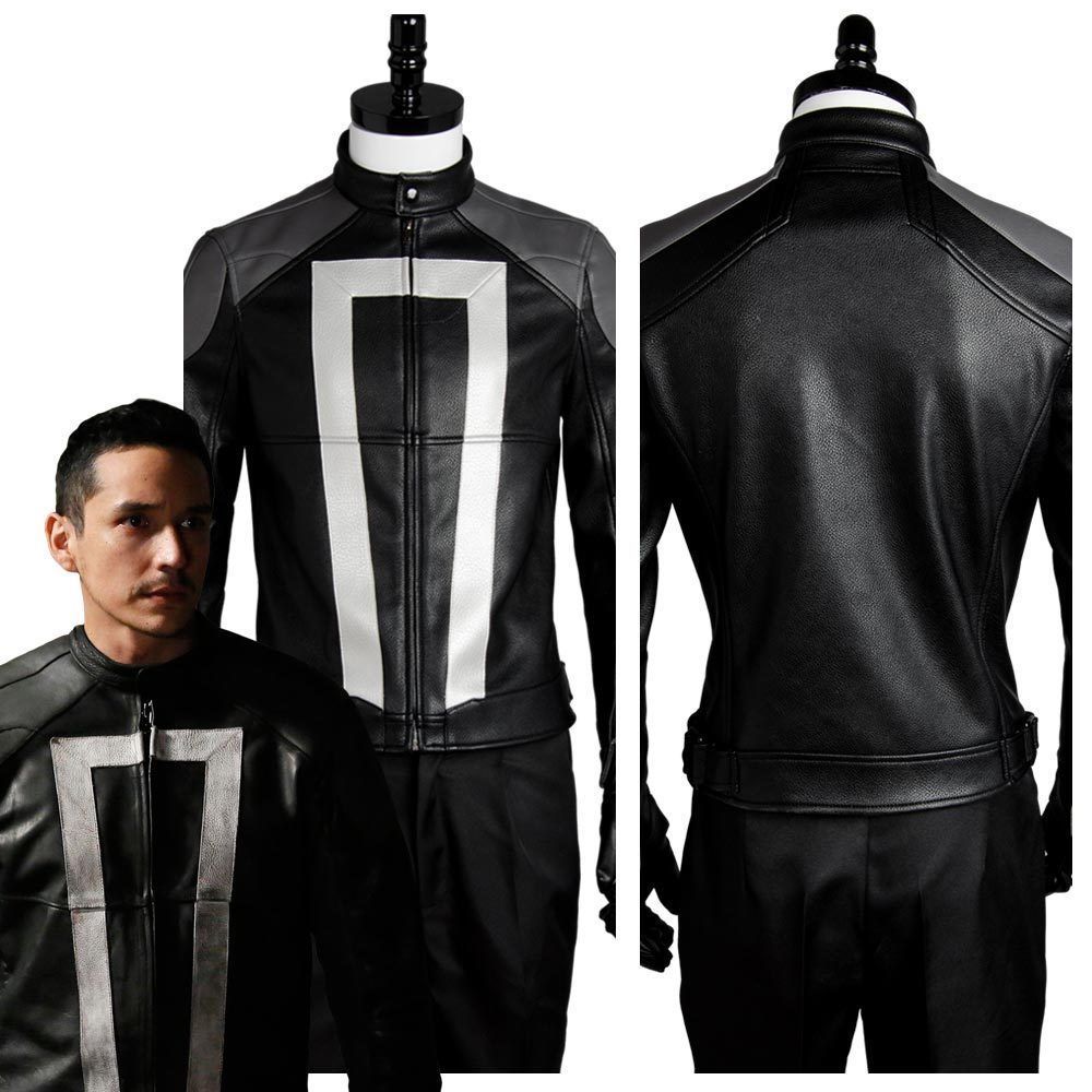 Men's Ghost Rider Leather Jacket, Handmade Men's Robbie Reyes Biker Black Jacket