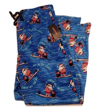 Hawke &amp; Co Christmas Santa Claus Paddle Board Blue Pajama Pants Mens Medium NEW - £12.45 GBP