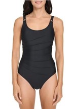 DKNY Womens Swimsuit Black 1-Piece Fully-Lined Adjustable Straps Removab... - $679.90 MXN