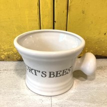 Burt&#39;s Bees Bathroom Shaving Mug Cup White Ceramic Knob Handle Mid Centu... - £23.67 GBP