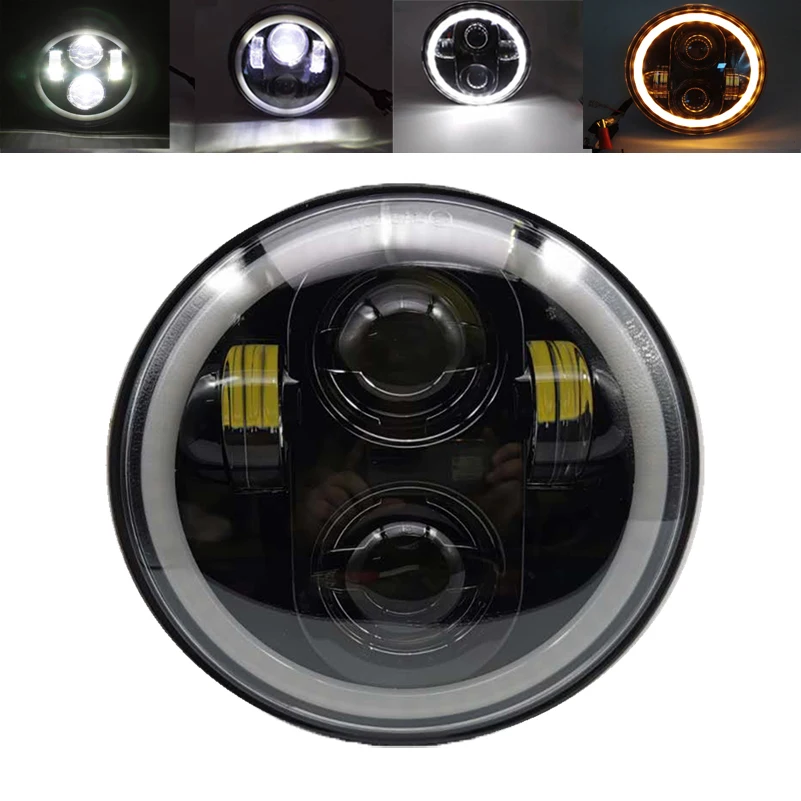 2X 5-3/4&quot; 5.75&quot; LED Headlight DRL LED Moto Projector Lamp  Triumph et iii 3 &amp; Sp - £274.47 GBP