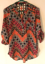 My Michelle blouse size M women 3/4 sleeves multicolor - $9.85