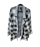 New Ali Miles Womens Buffalo Plaid Open Front Soft Boho Cardigan Sweater... - £31.61 GBP