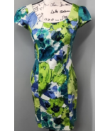 Iz Byer Bodycon Dress Womens Size 7 Blue Green Puff Sleeve Square Neck B... - €26,73 EUR