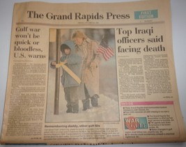 Vintage Grand Rapids Press MI December 1991 Gulf War Jets Hit Ground Def... - $4.99