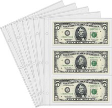 Currency Sleeves,50Pcs Page Protectors for 3 Ring Binder, x - $17.01