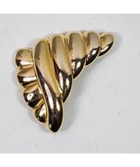 Vintage Gold Tone Scarf Wrapped Look Brooch Pin 2.5 Inch - $7.00