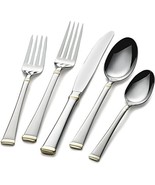 Mikasa Harmony Flatware Set 5 Piece Gold Accent Stainless Steel - £24.04 GBP
