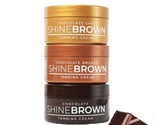 BYROKKO Original Shine Brown Chocolate Tanning Cream SET 3in1, Tan Booster - £59.40 GBP