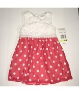 New Rare Editions Fancy Dress Coral with White Polka Dots Size 4T - £27.12 GBP