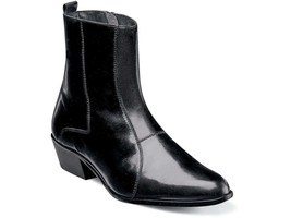 Men&#39;s Stacy Adams Santos Side Zip Boot Soft Leather Black 24855-001 - £69.93 GBP