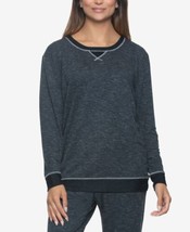 Felina Womens Ribbed Taylor Boyfriend Sleep Sweatshirt Size X-Large Color Black - £31.15 GBP