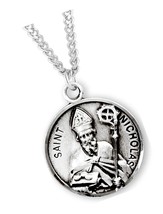 Religious and Catholic Jewelry Patron Saint Nicholas Round - £189.01 GBP